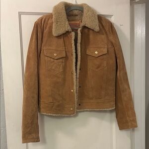 Levi’s Shearling Suede Jacket in Camel Brown